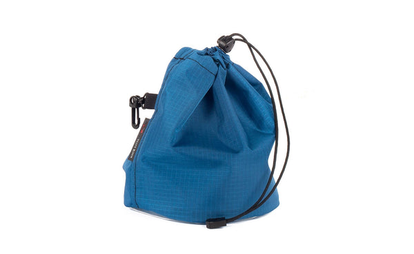 A Medium, clear-bottom Yarn Stuff Sack in Cobalt (blue with light blue grid) 210 Cerylon.